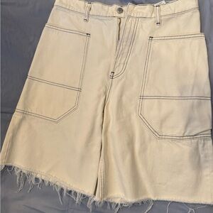 Everlane Off-White Contrast Stitch Shorts